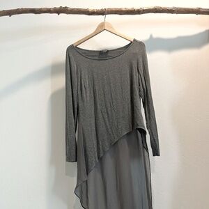 Bebe Long sleeve shirt with sheer tail